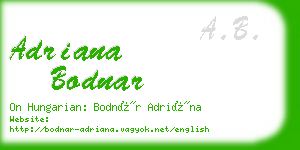 adriana bodnar business card